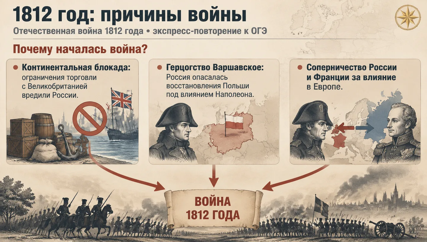 Первый слайд: 1812 год: причины войны