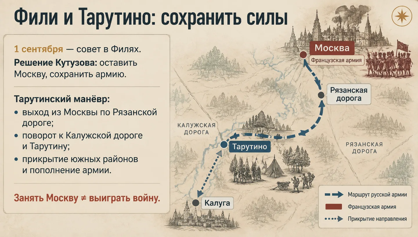 Фили и Тарутино: сохранить силы