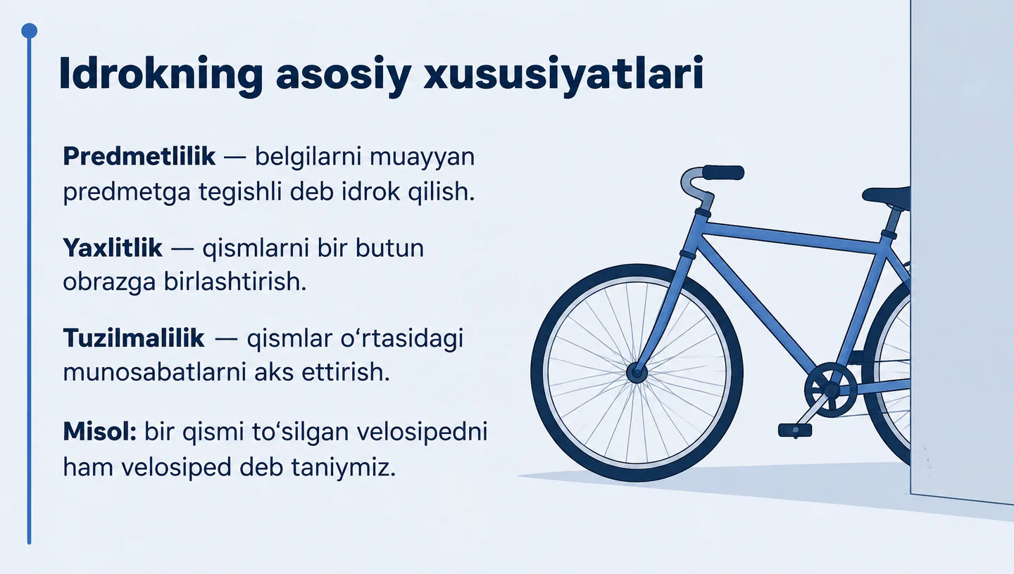 Idrokning asosiy xususiyatlari