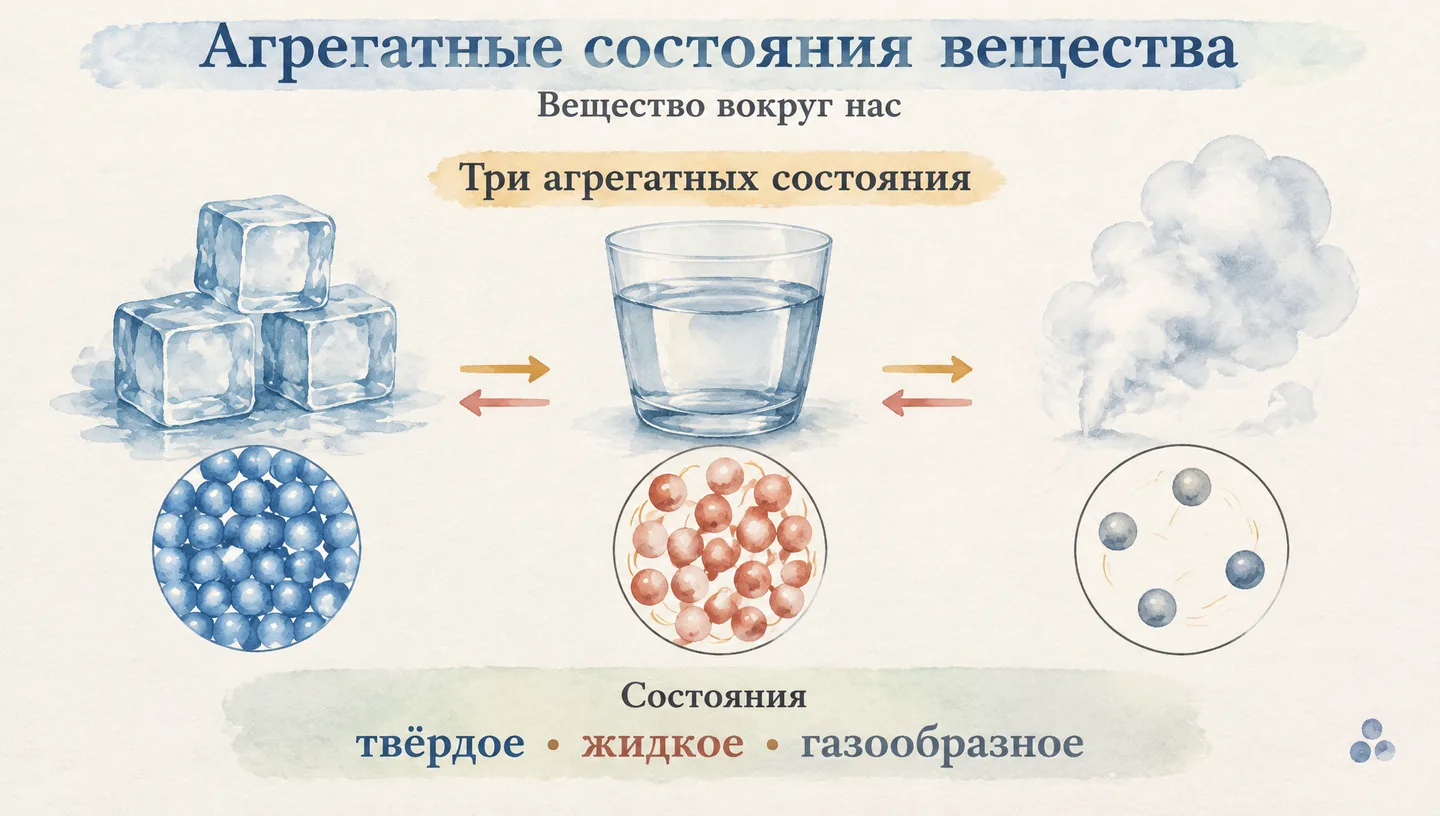 Первый слайд: Агрегатные состояния вещества