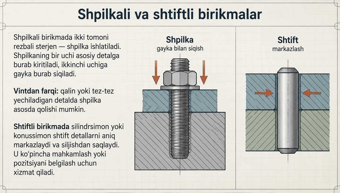 Shpilkali va shtiftli birikmalar
