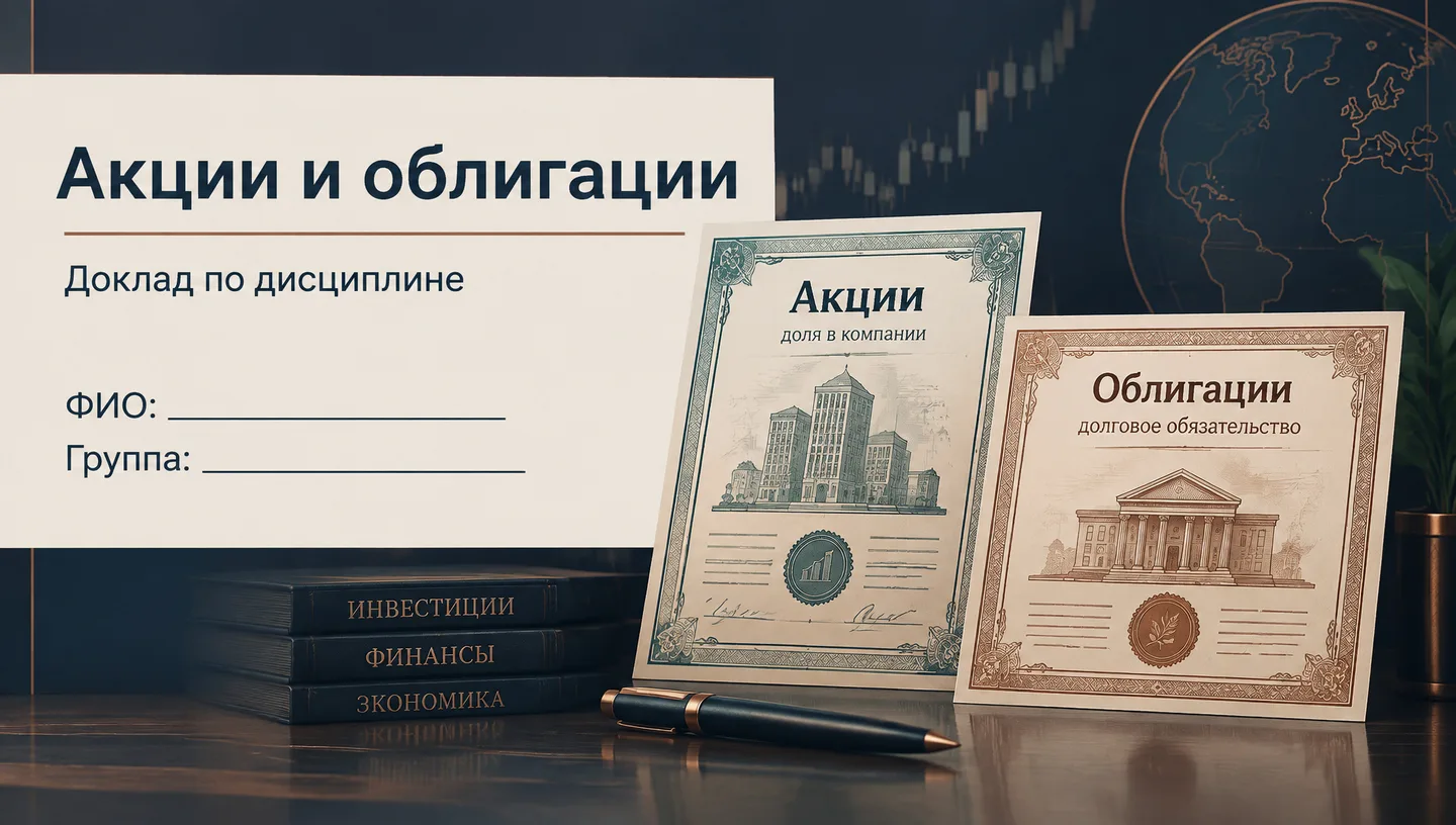Первый слайд: Акции и облигации