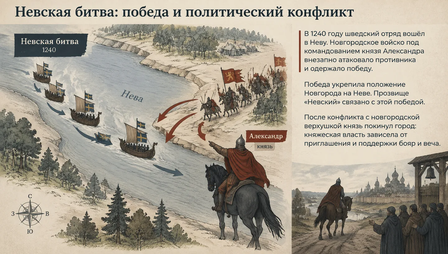Невская битва: победа и политический конфликт
