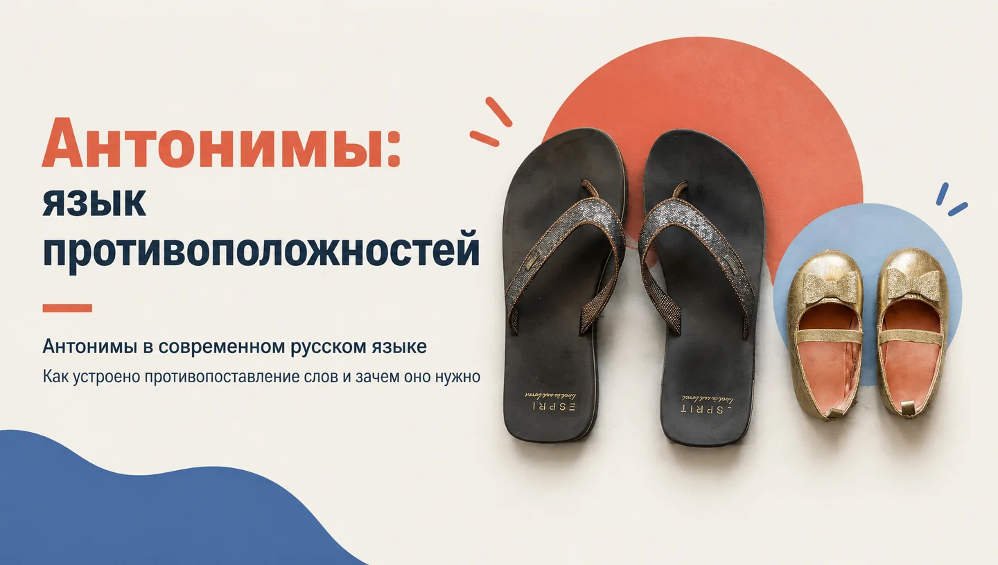 Первый слайд: Антонимы: язык противоположностей
