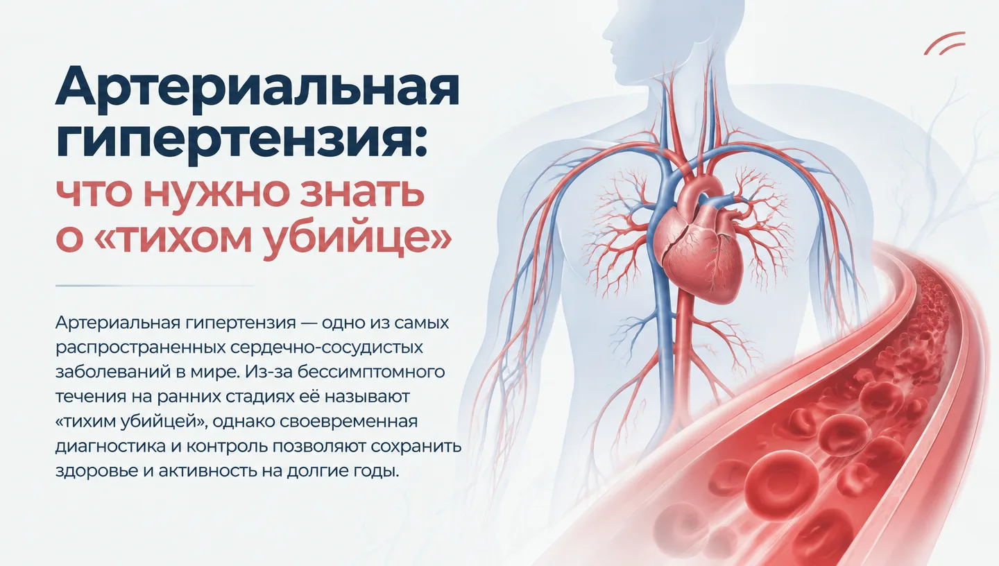 Первый слайд: Артериальная гипертензия: что нужно знать о «тихом убийце»