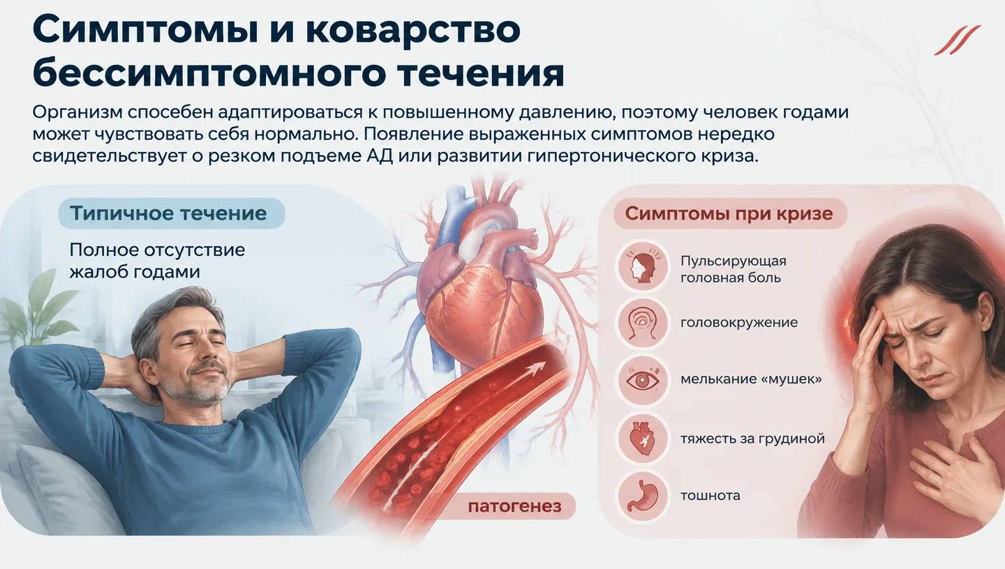 Симптомы и коварство бессимптомного течения