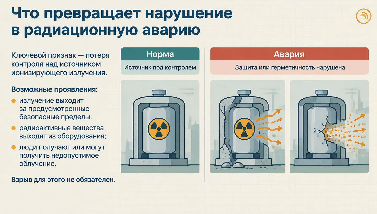 Что превращает нарушение в радиационную аварию