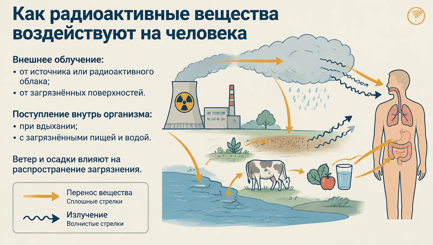 Как радиоактивные вещества воздействуют на человека