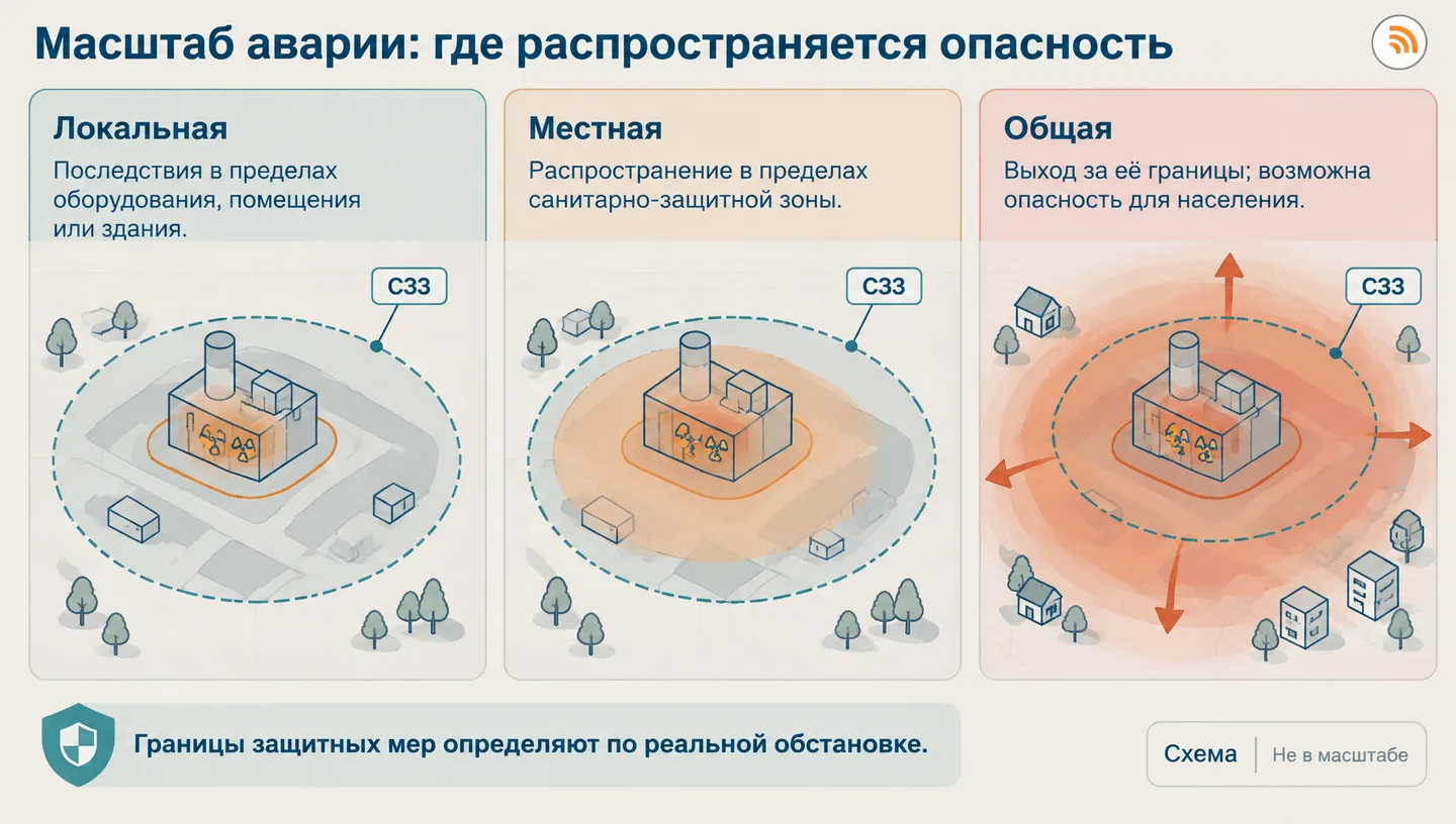 Масштаб аварии: где распространяется опасность