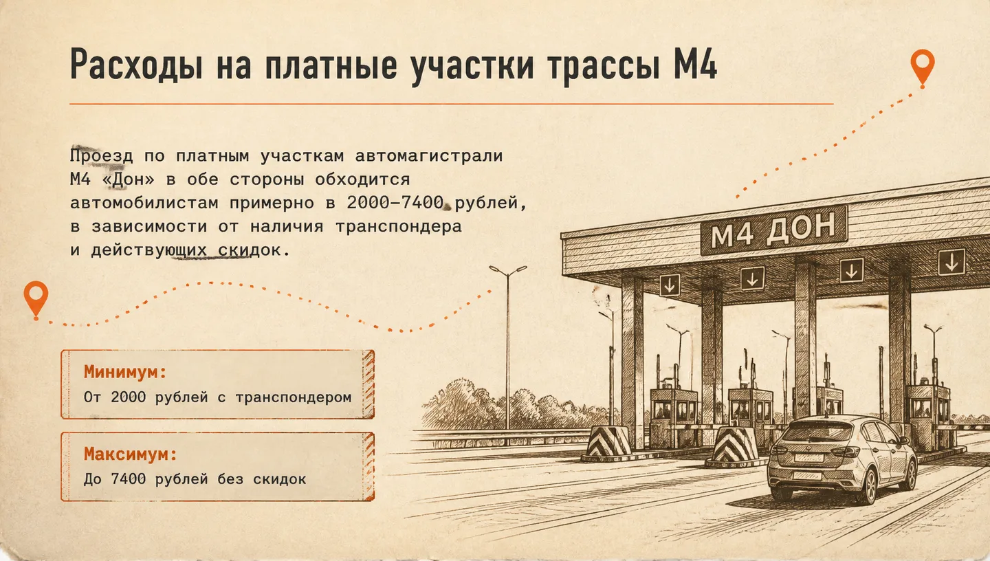 Расходы на платные участки трассы М4