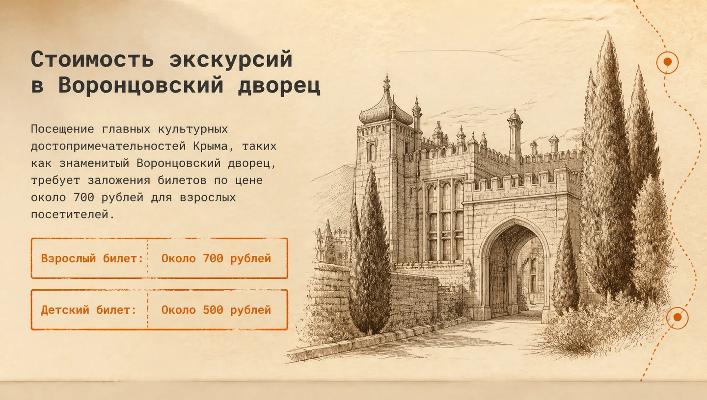 Стоимость экскурсий в Воронцовский дворец