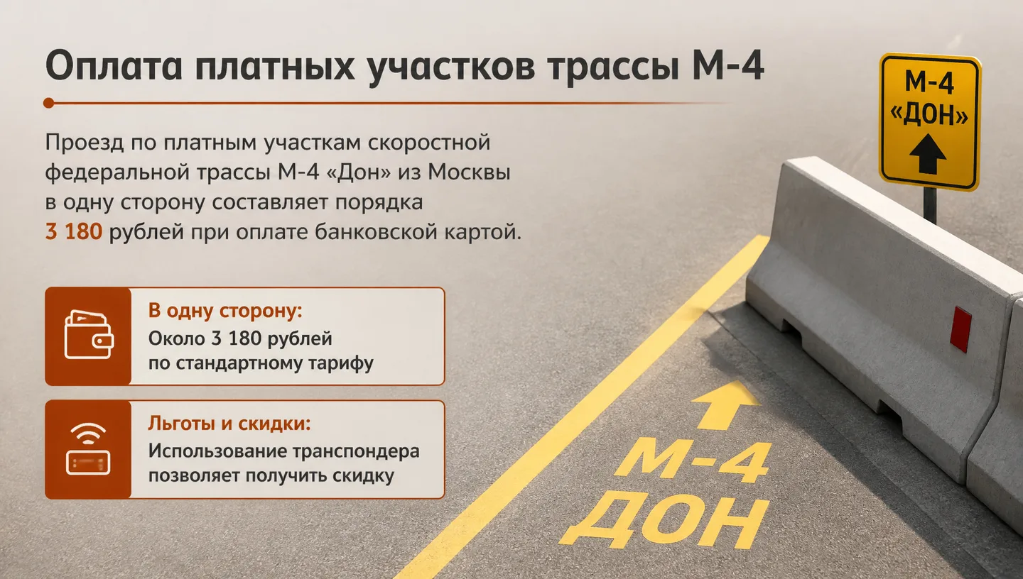 Оплата платных участков трассы М-4