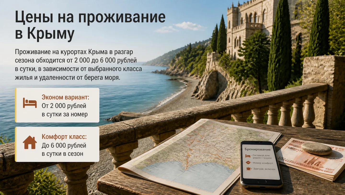 Цены на проживание в Крыму