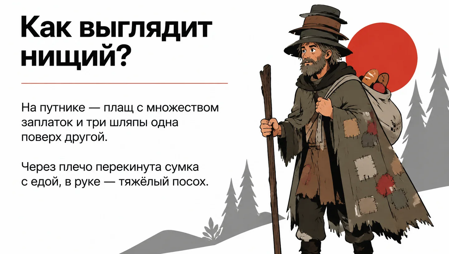 Как выглядит нищий?