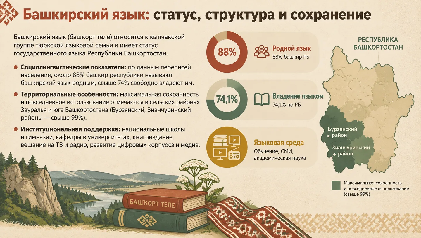 Башкирский язык: статус, структура и сохранение