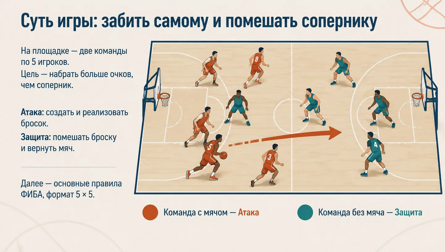 Суть игры: забить самому и помешать сопернику