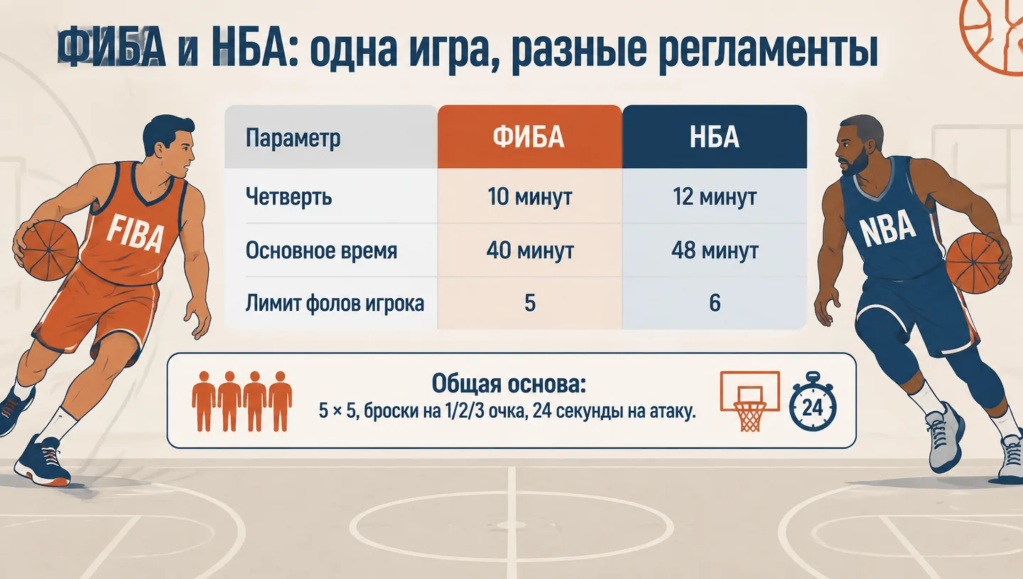 ФИБА и НБА: одна игра, разные регламенты