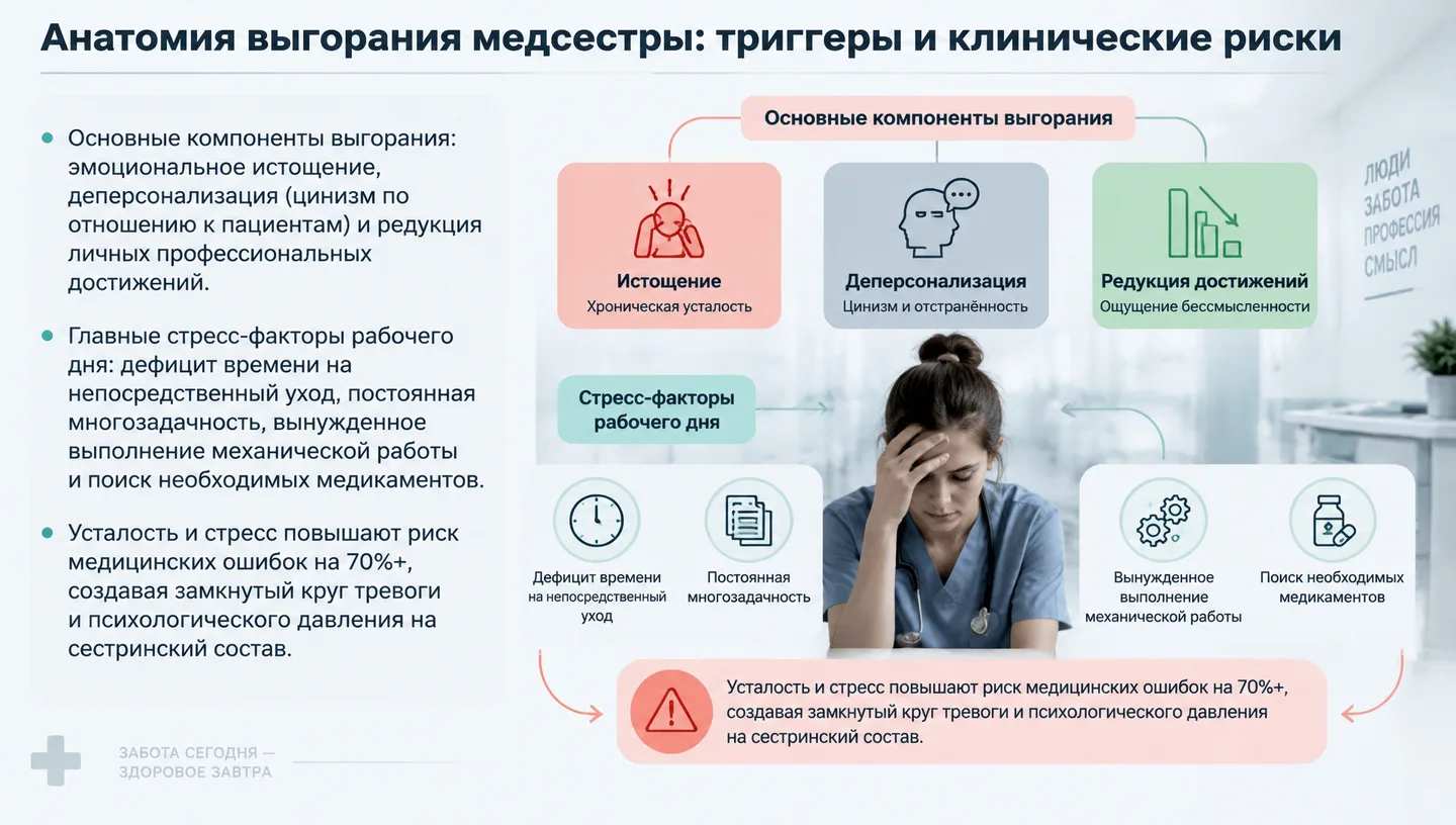 Анатомия выгорания медсестры: триггеры и клинические риски