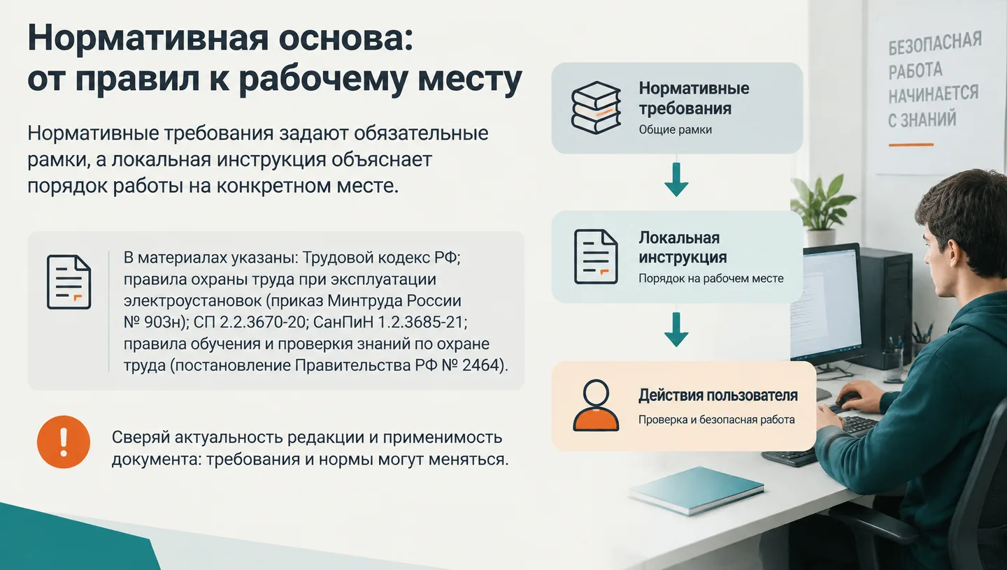 Нормативная основа: от правил к рабочему месту