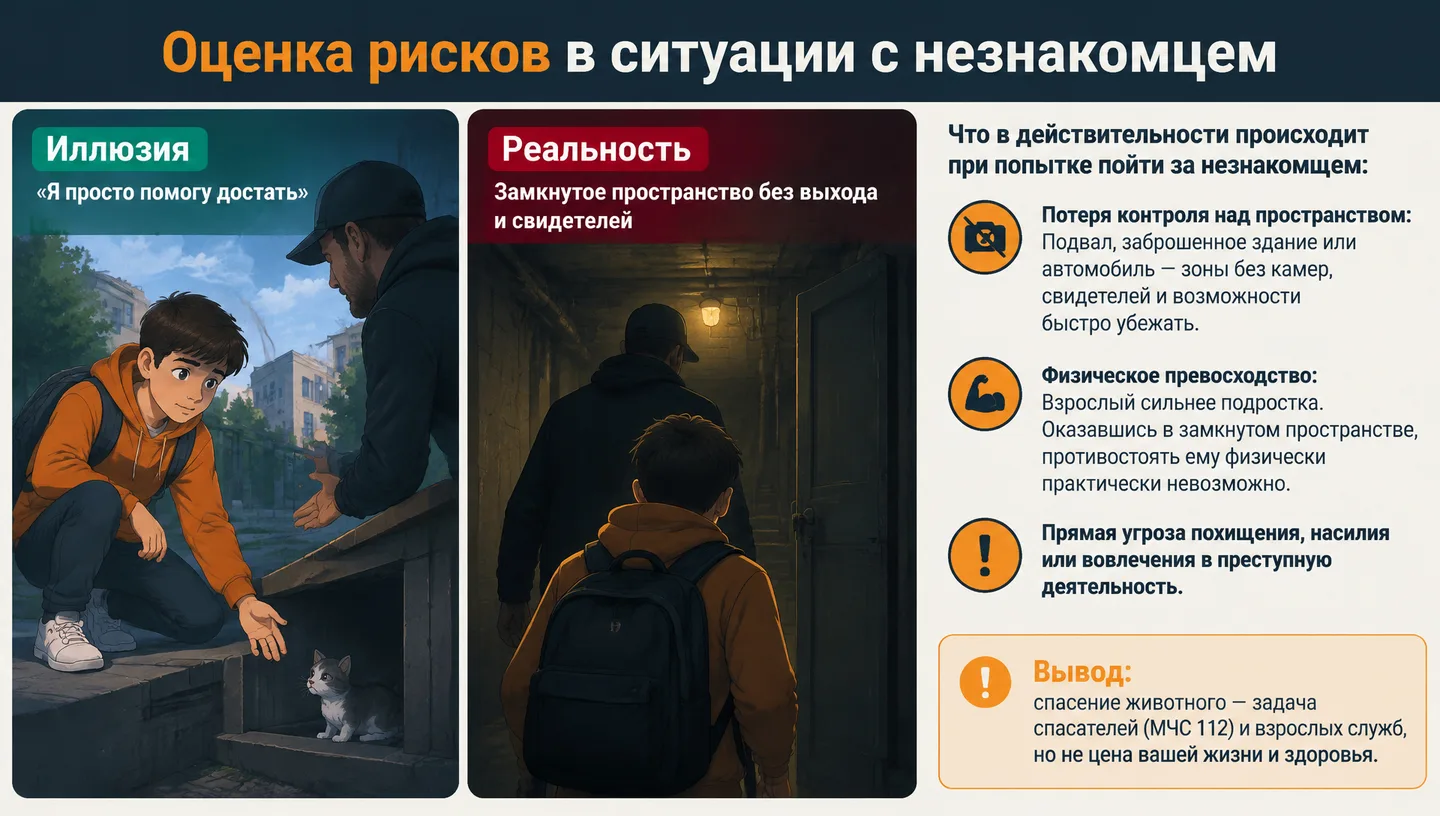 Оценка рисков в ситуации с незнакомцем