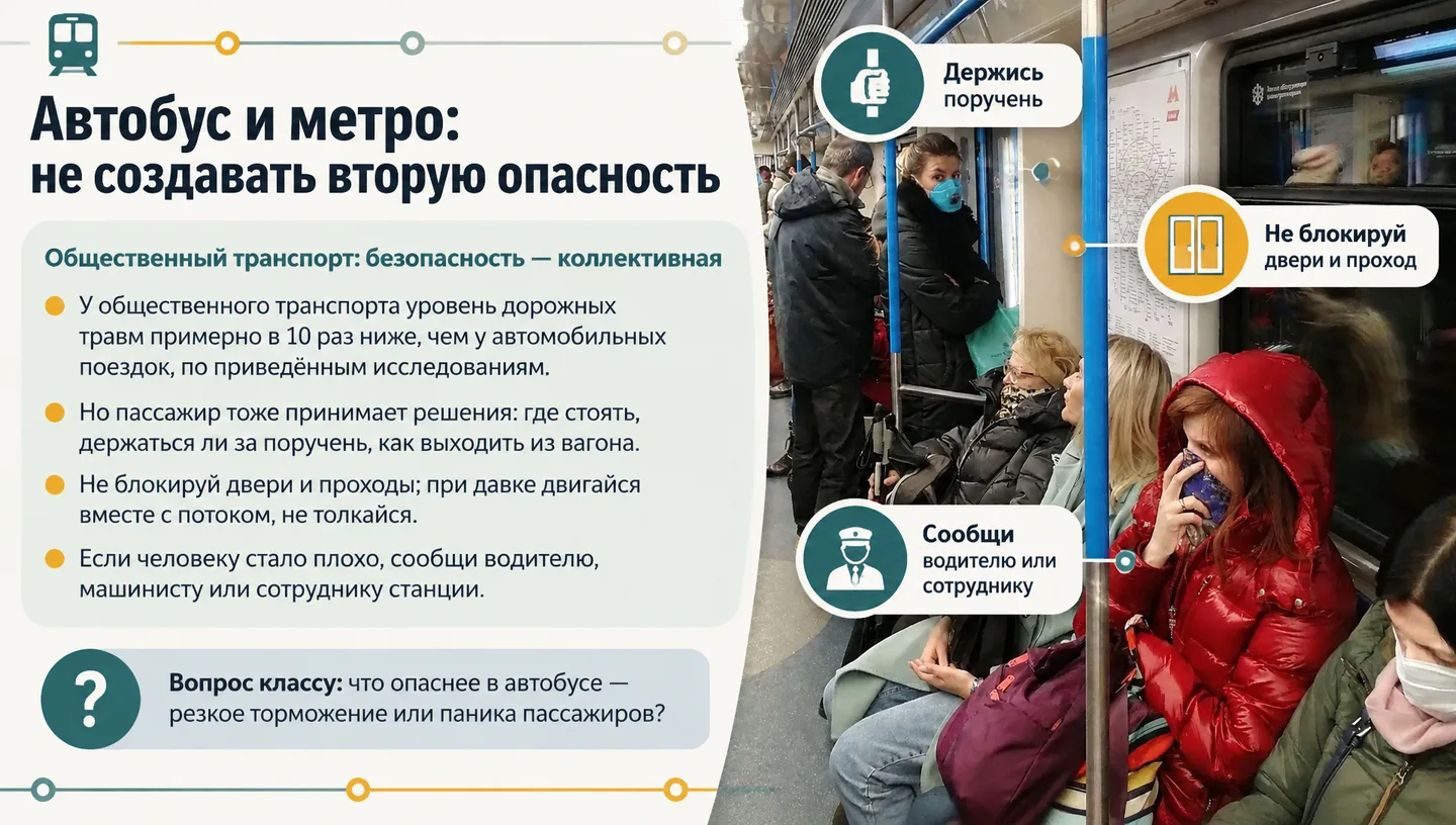 Автобус и метро: не создавать вторую опасность