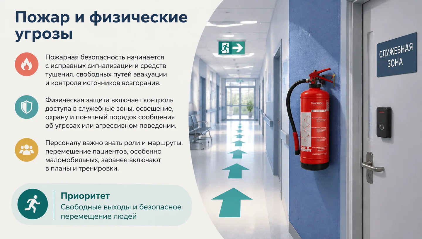 Пожар и физические угрозы