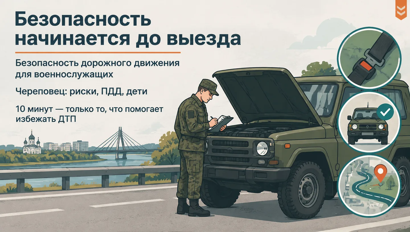 Первый слайд: Безопасность начинается до выезда