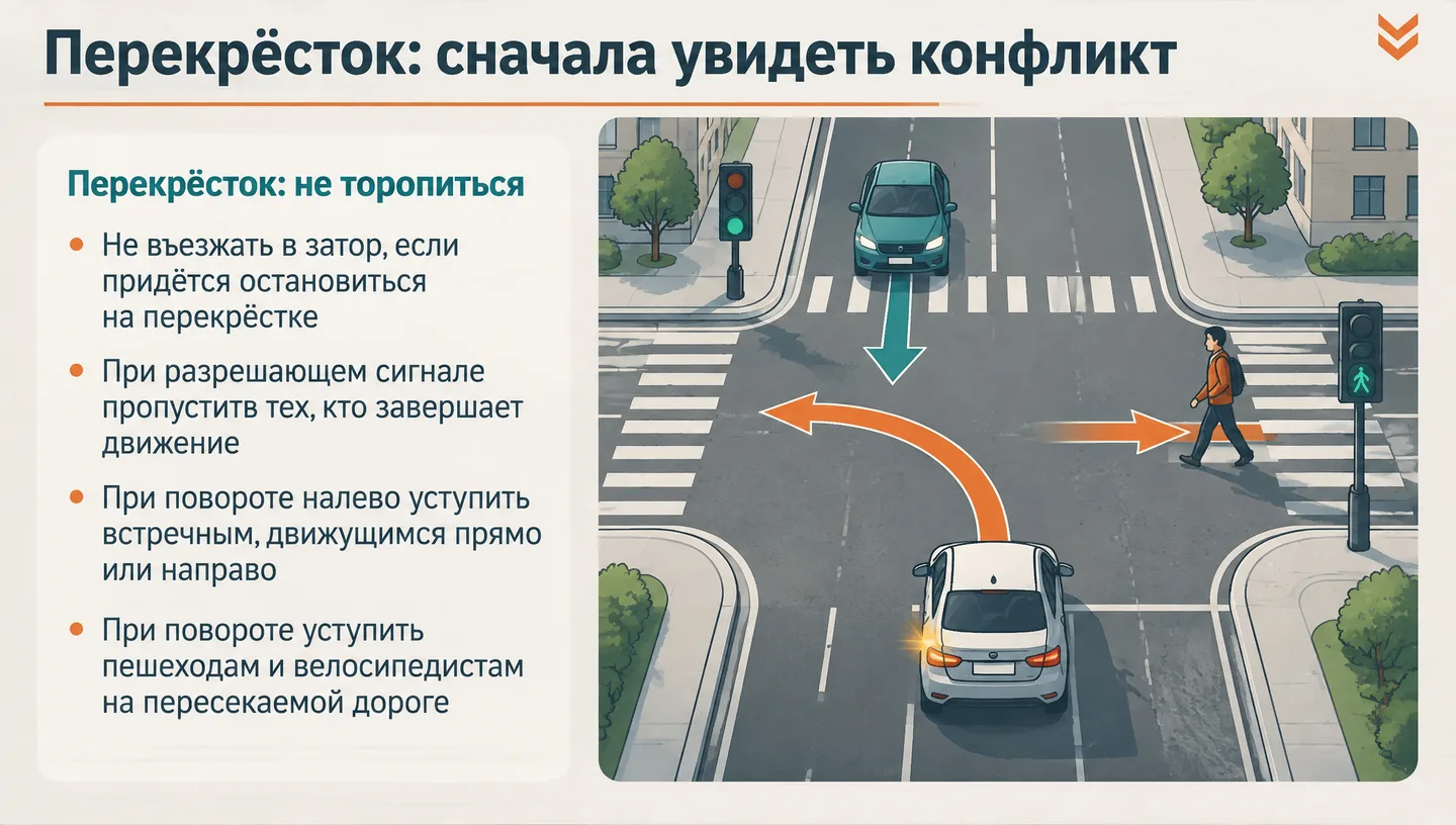 Перекрёсток: сначала увидеть конфликт
