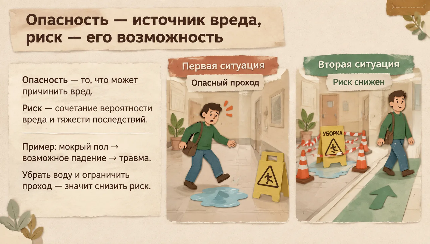 Опасность — источник вреда, риск — его возможность