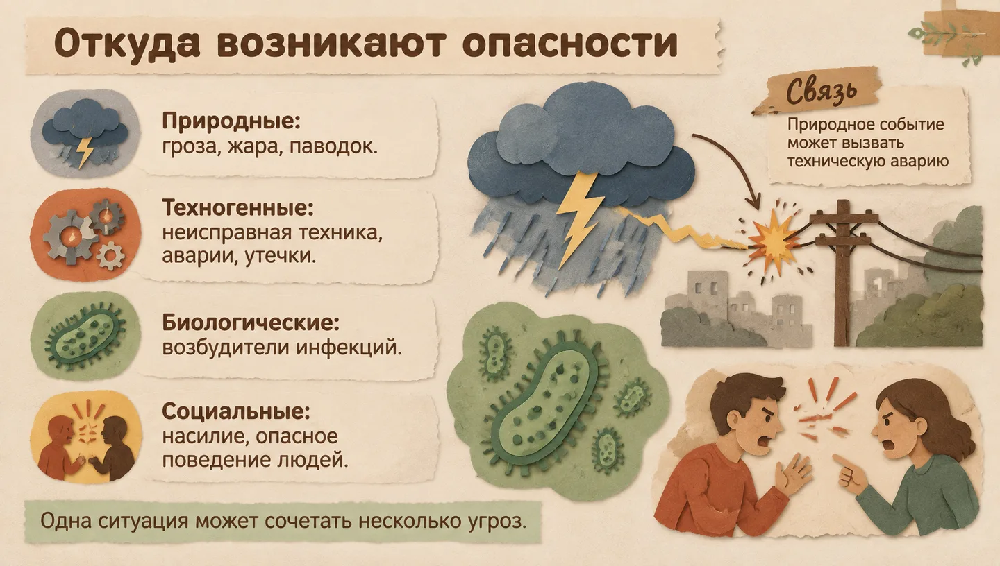 Откуда возникают опасности