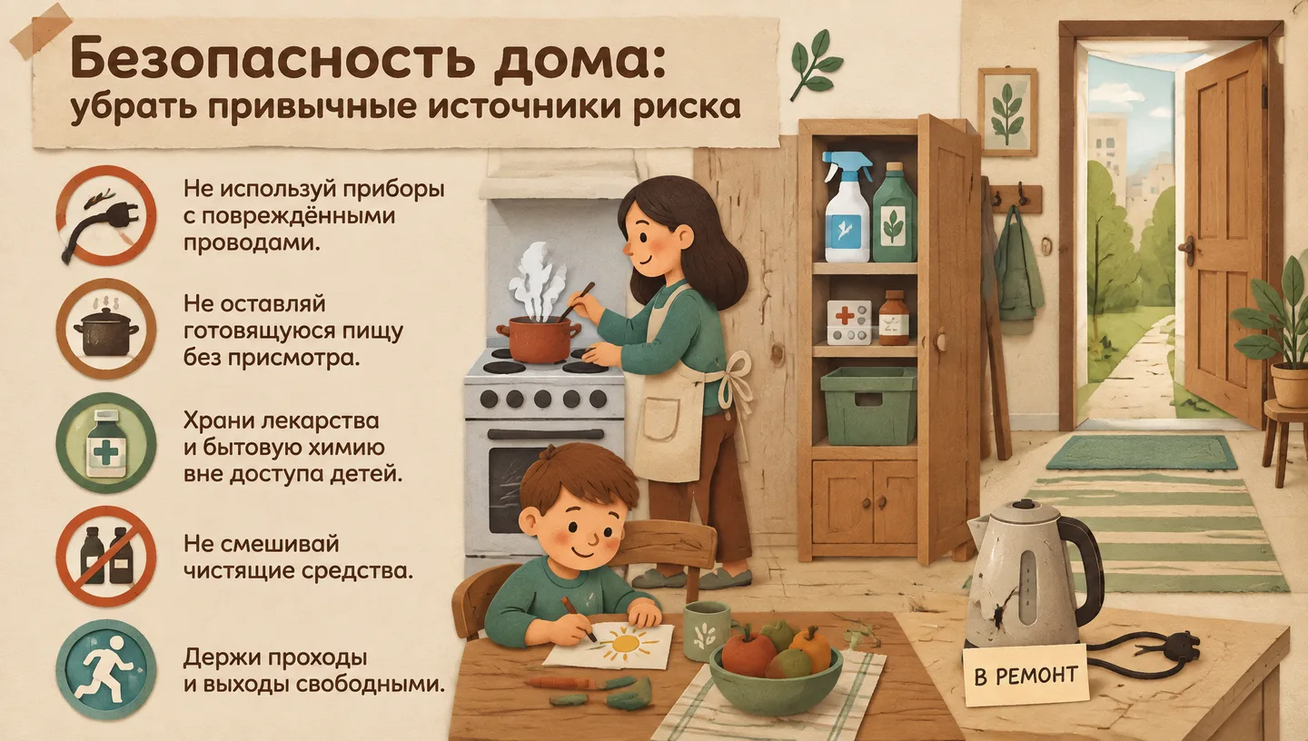 Безопасность дома: убрать привычные источники риска