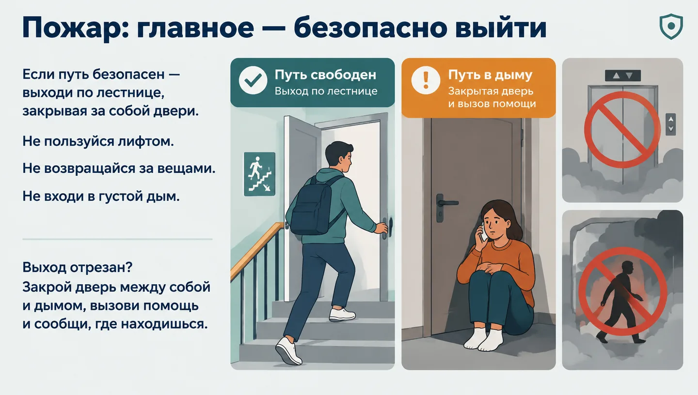 Пожар: главное — безопасно выйти