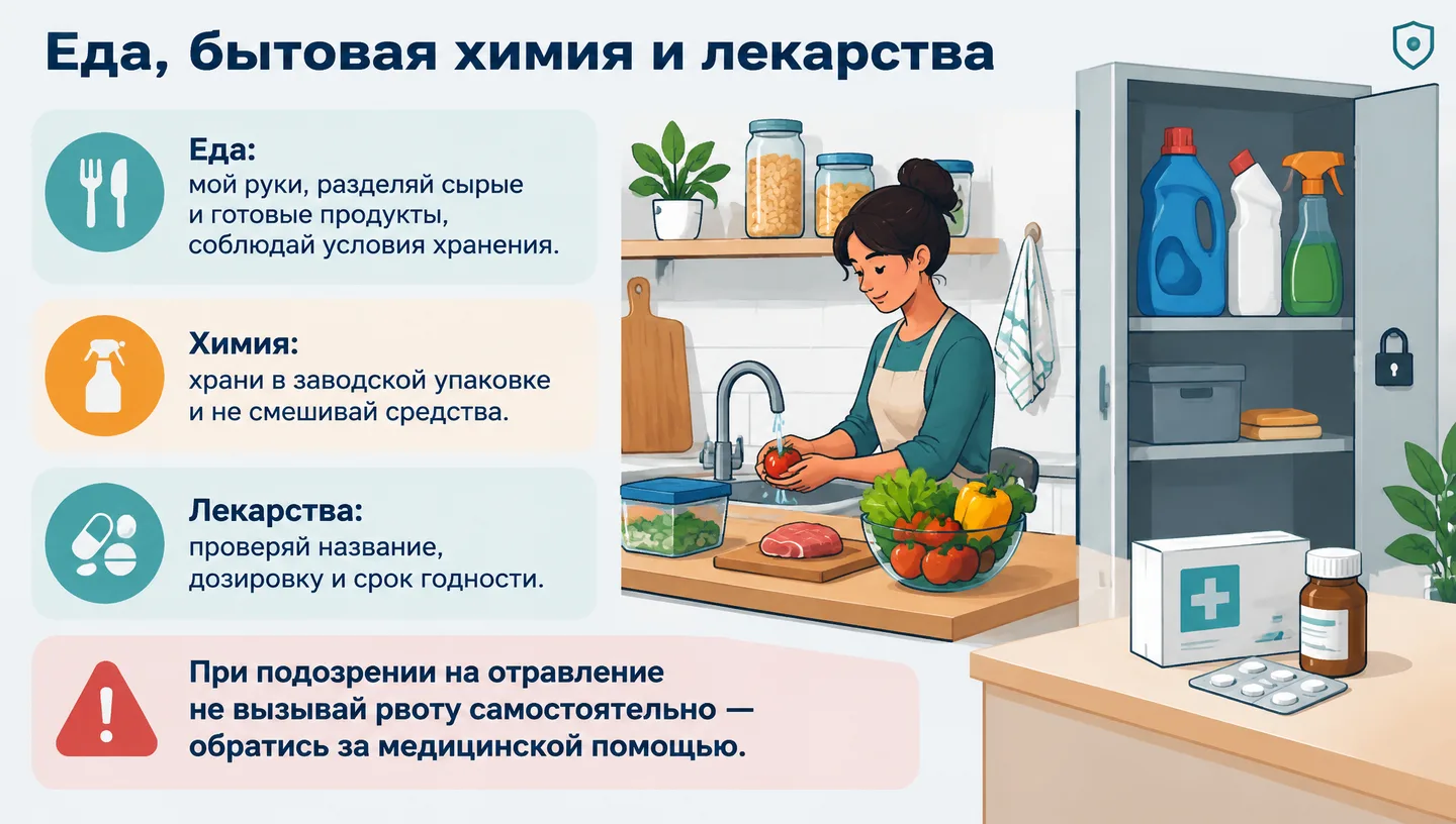 Еда, бытовая химия и лекарства