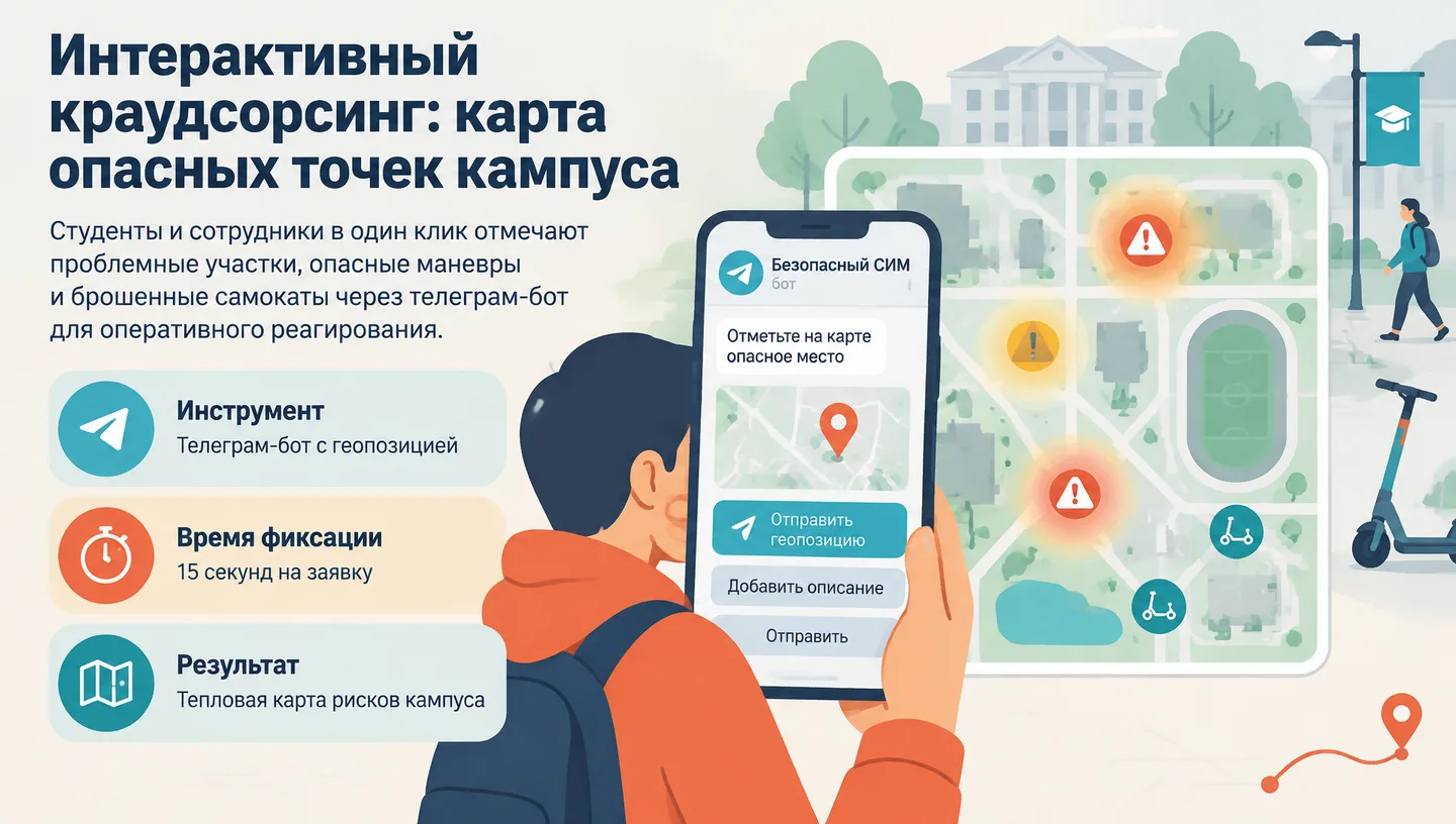 Интерактивный краудсорсинг: карта опасных точек кампуса