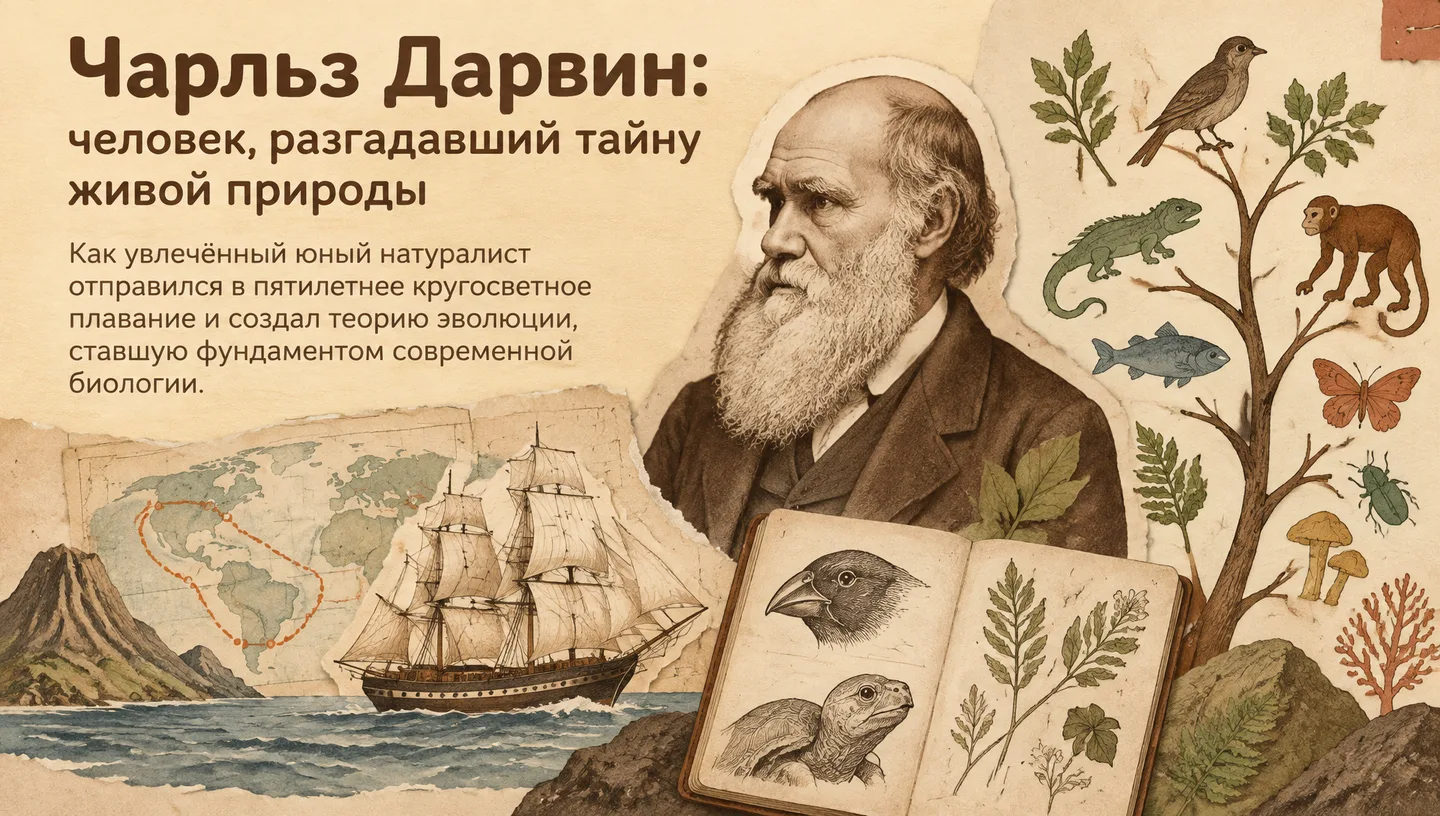 Первый слайд: Чарльз Дарвин: человек, разгадавший тайну живой природы