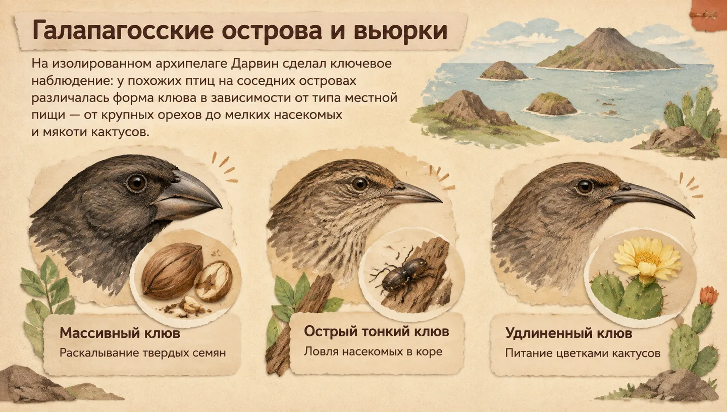 Галапагосские острова и вьюрки