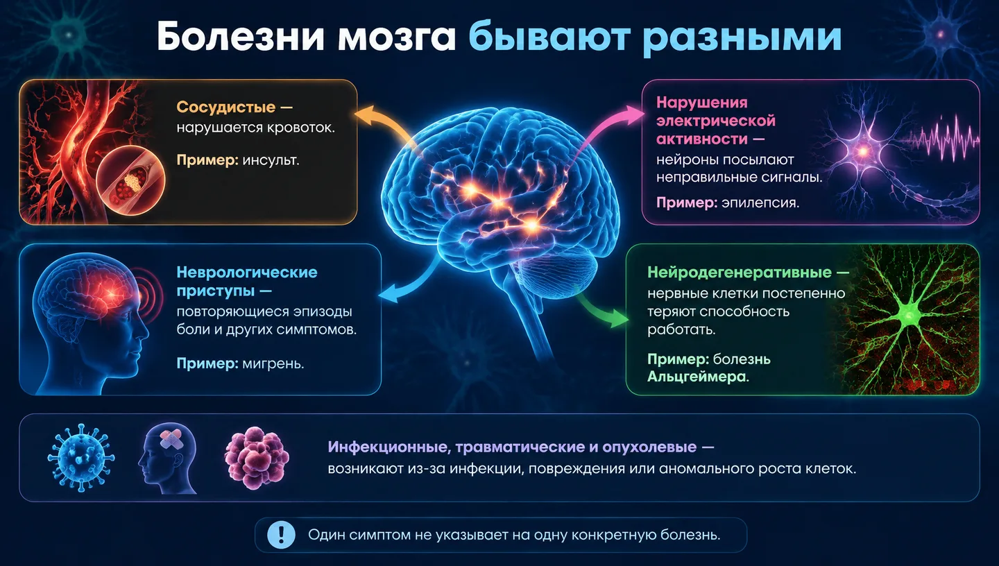 Болезни мозга бывают разными