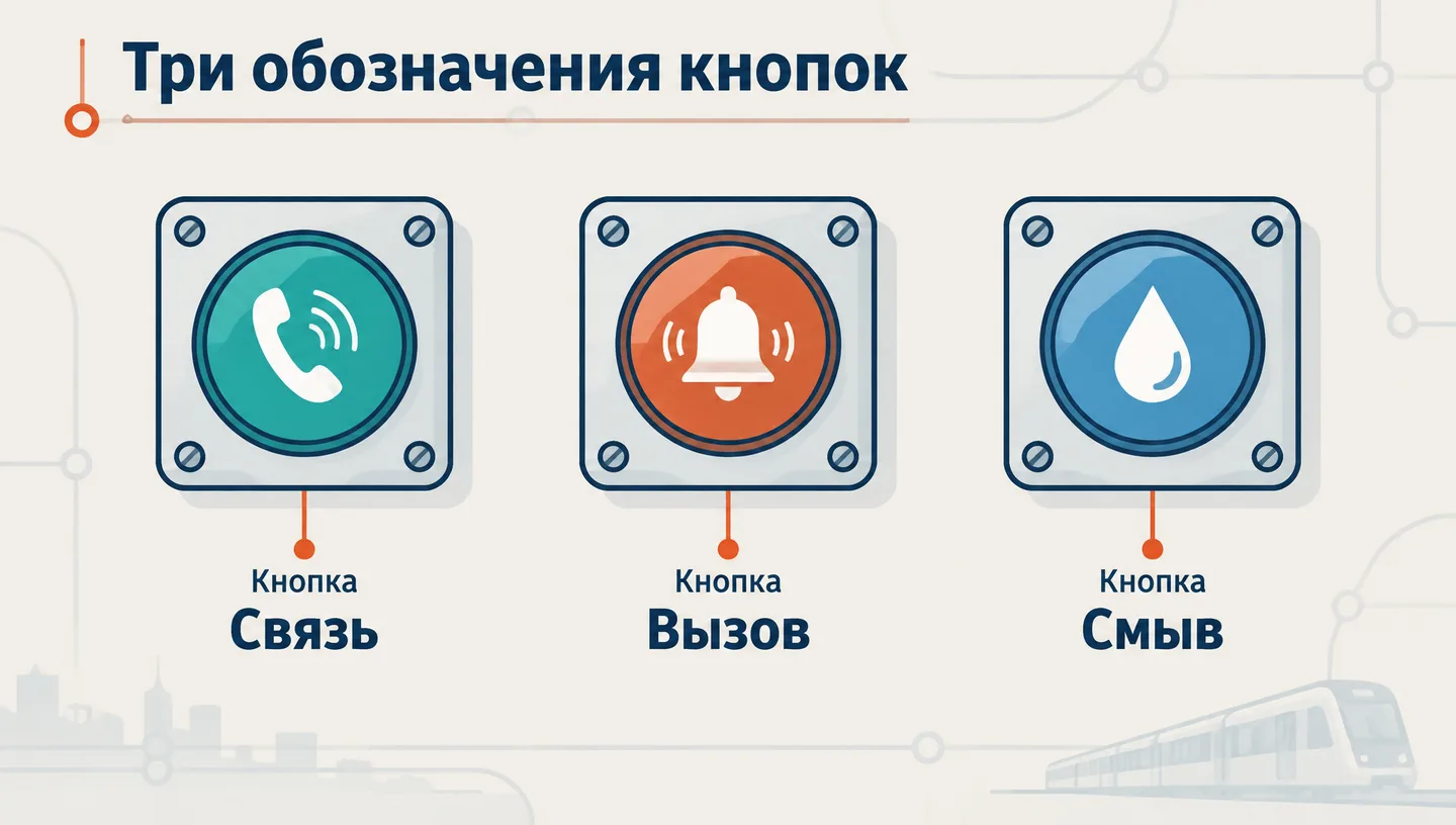 Три обозначения кнопок