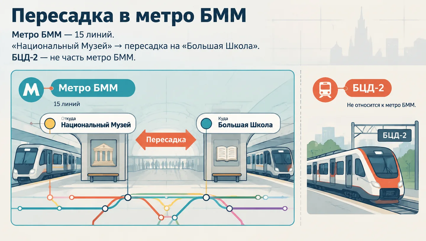 Пересадка в метро БММ