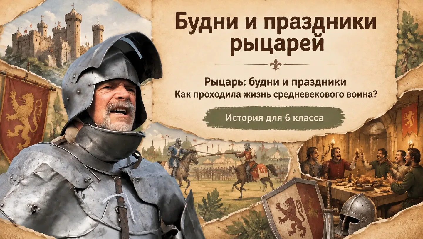 Первый слайд: Будни и праздники рыцарей