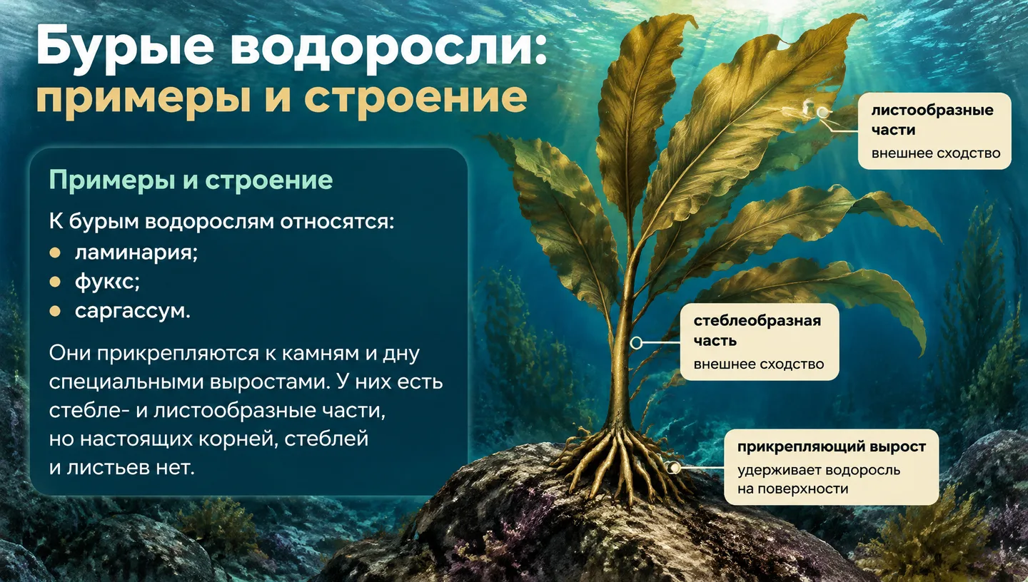Бурые водоросли: примеры и строение