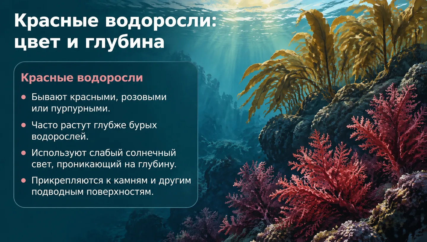 Красные водоросли: цвет и глубина