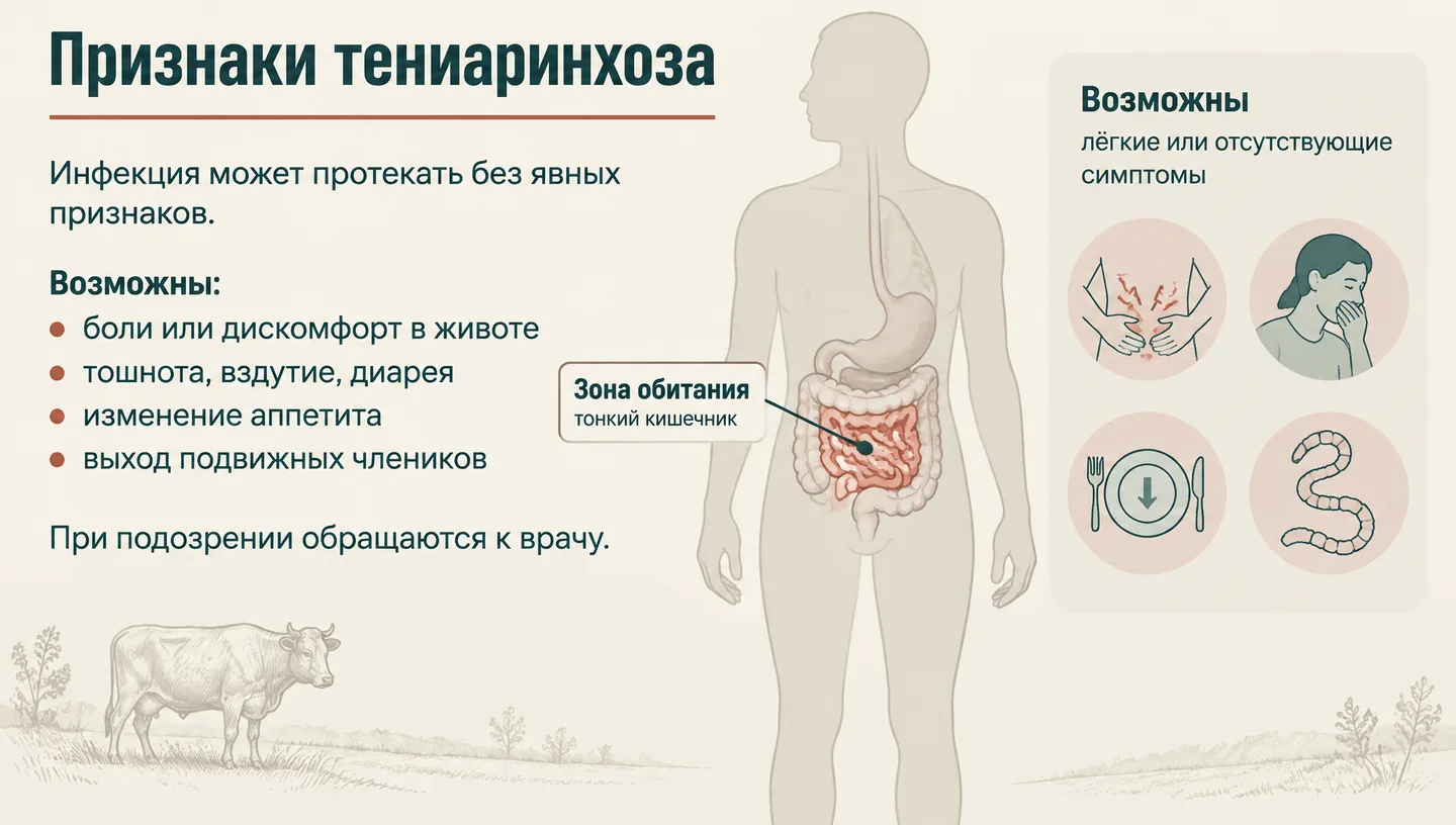 Признаки тениаринхоза