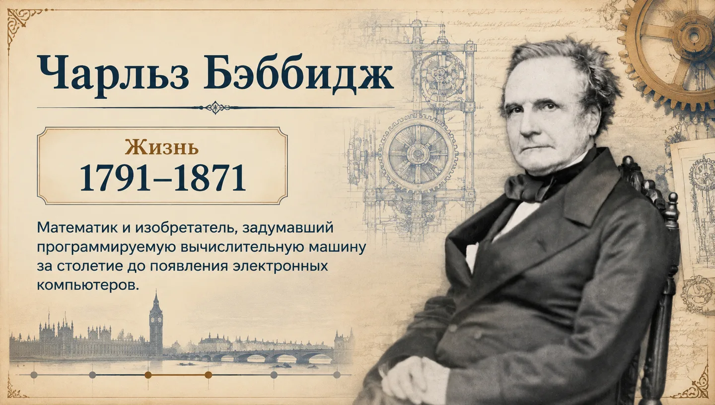 Первый слайд: Чарльз Бэббидж