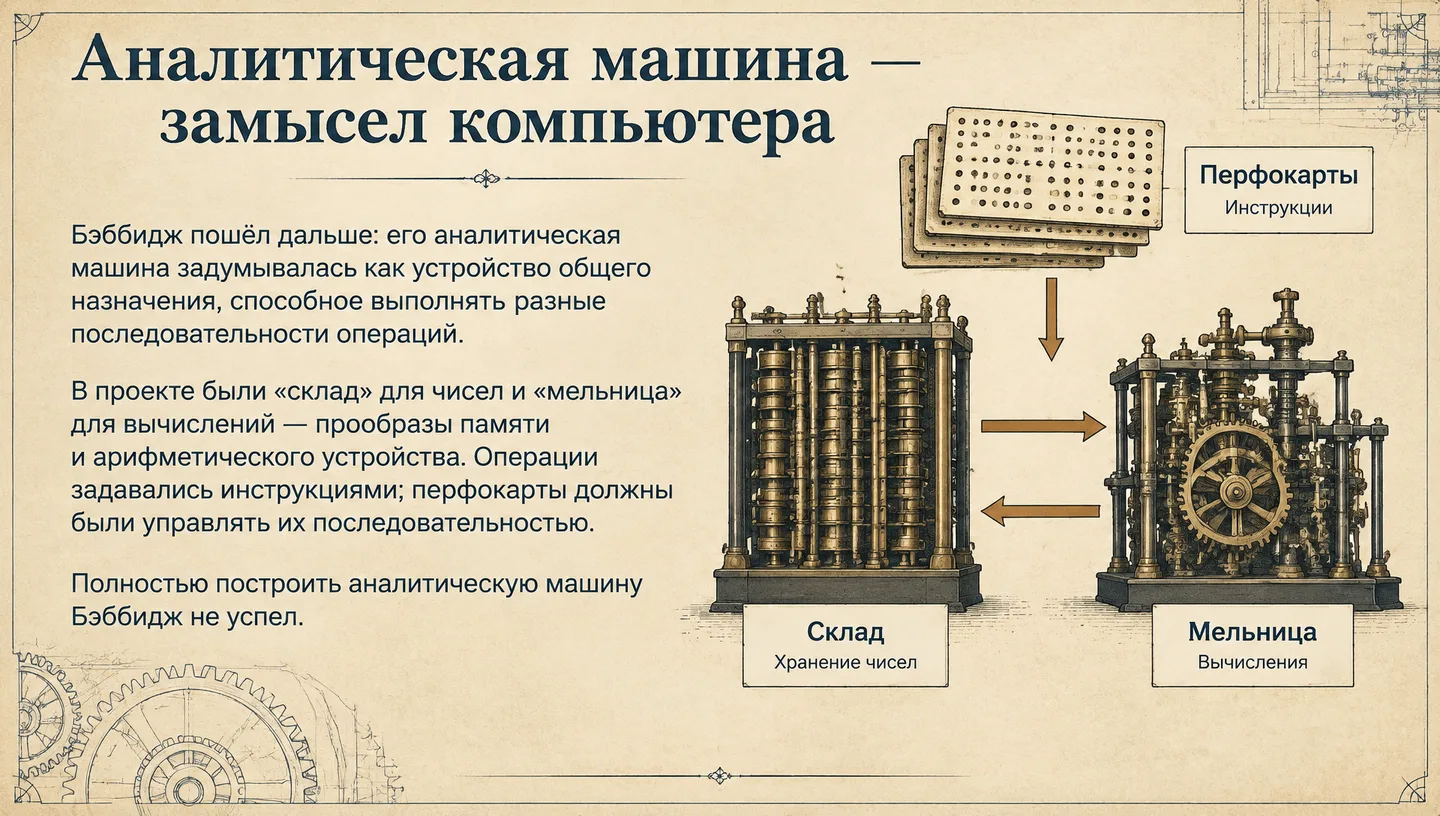 Аналитическая машина — замысел компьютера