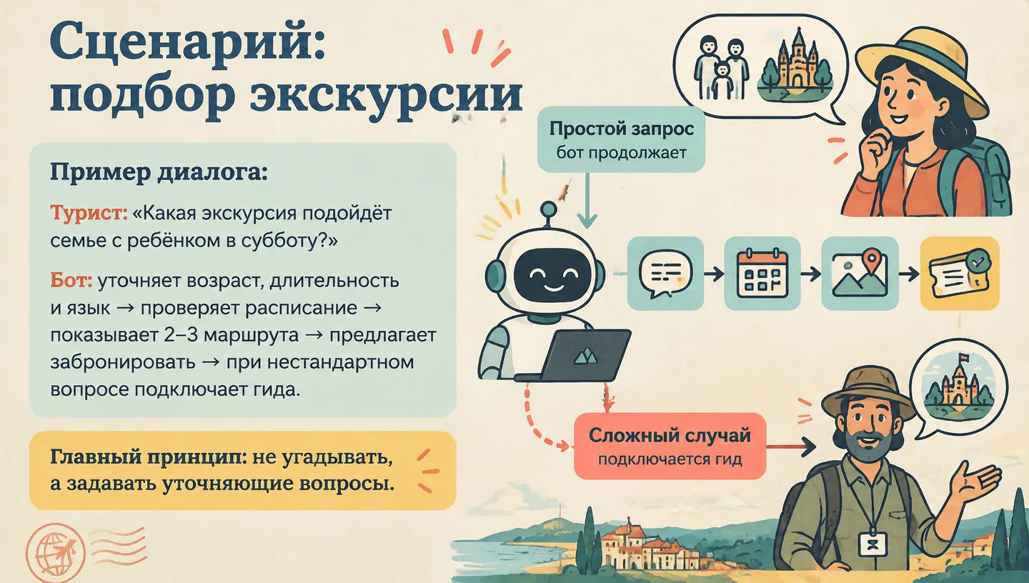 Сценарий: подбор экскурсии