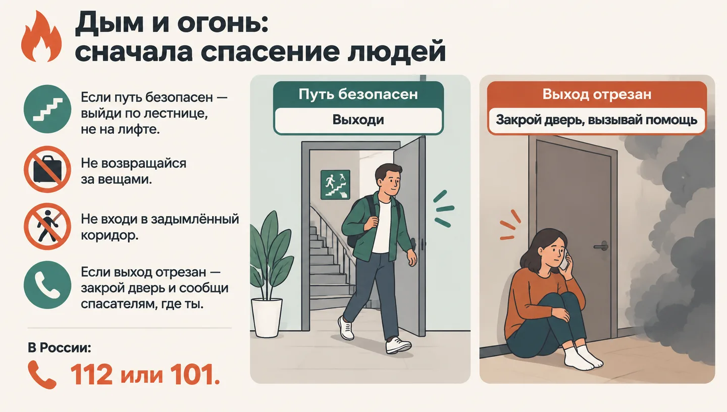 Дым и огонь: сначала спасение людей