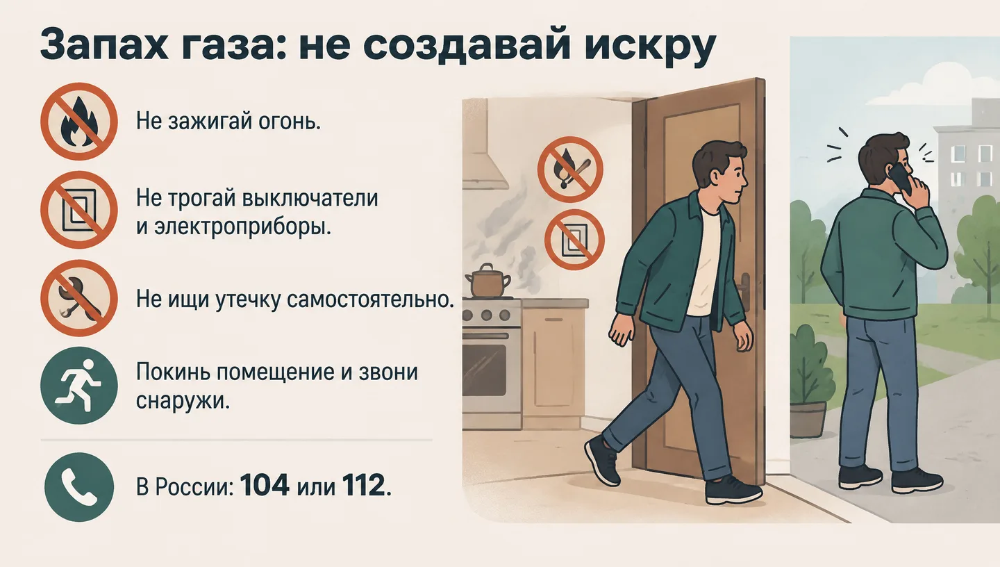 Запах газа: не создавай искру