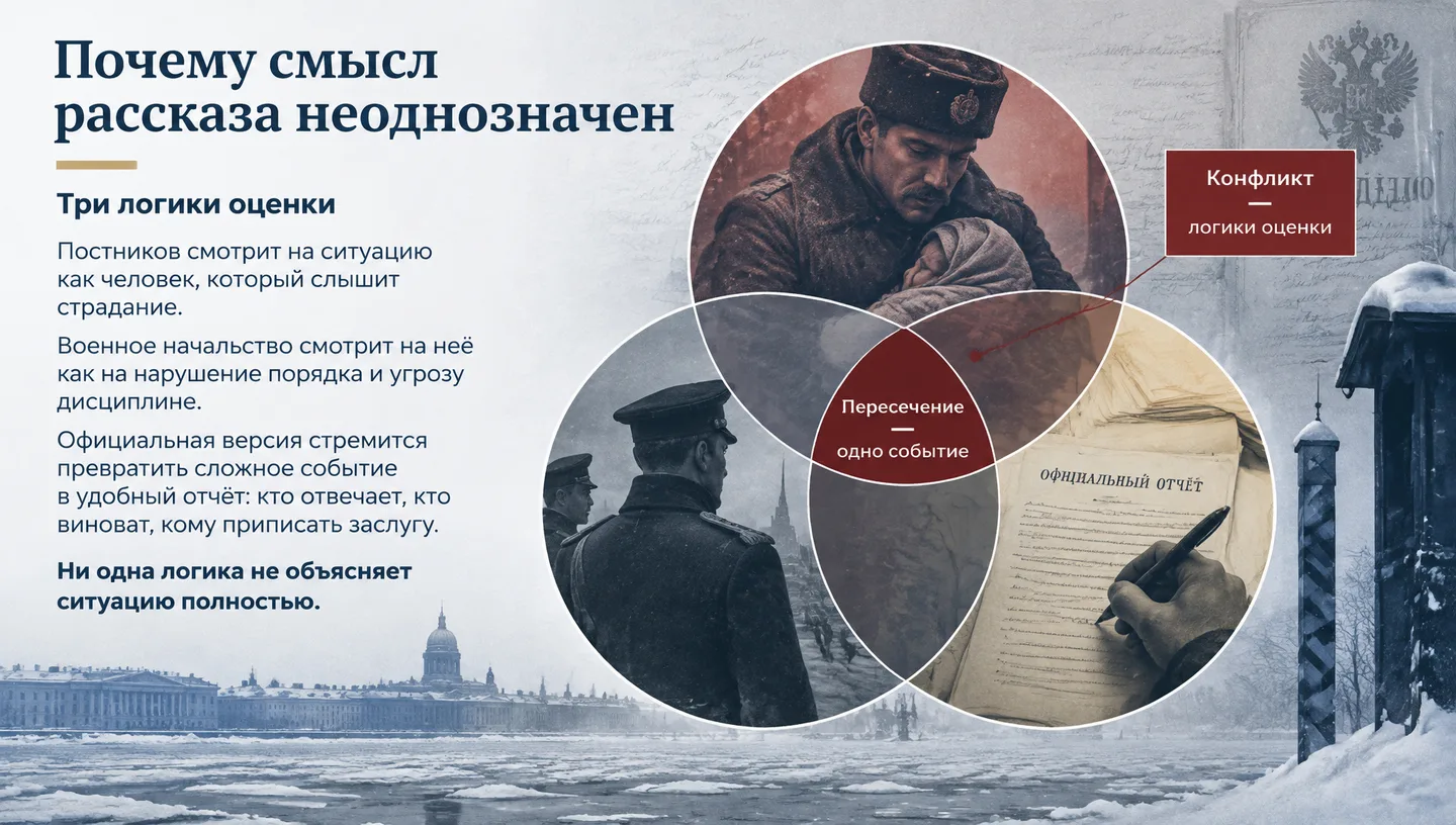 Почему смысл рассказа неоднозначен