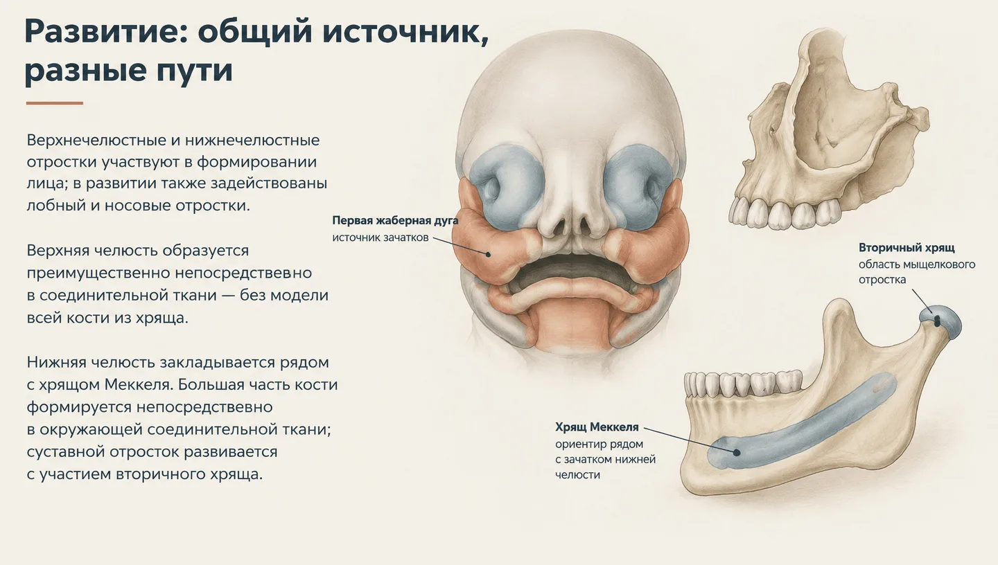 Развитие: общий источник, разные пути